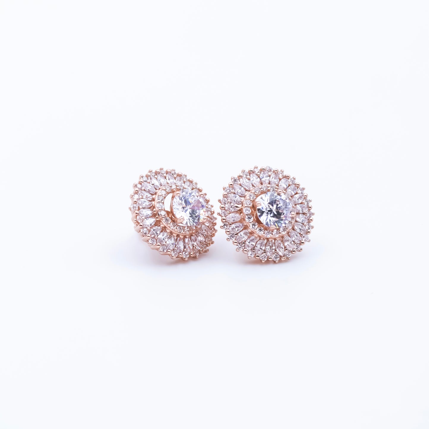 Rose Gold Detachable Two in One Earrings