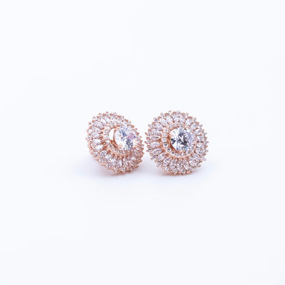 Rose Gold Detachable Two in One Earrings