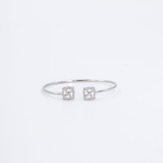 Silver Shining Square Cuff/Kada