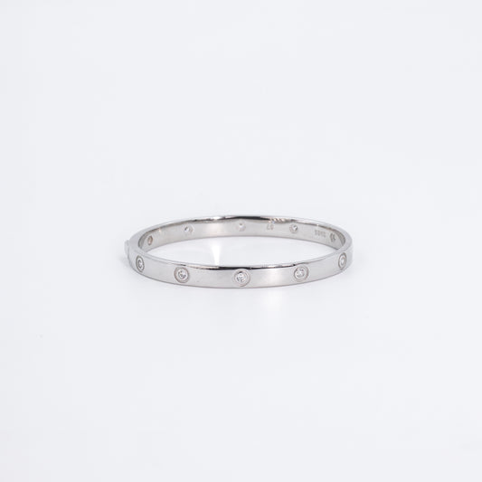 Silver Heavy Minimal Solitaire Cuff/Kada