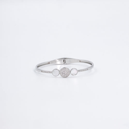 Silver Radiant Circle Cuff/Kada