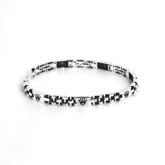 Silver Minimal Men's Crown Bracelet