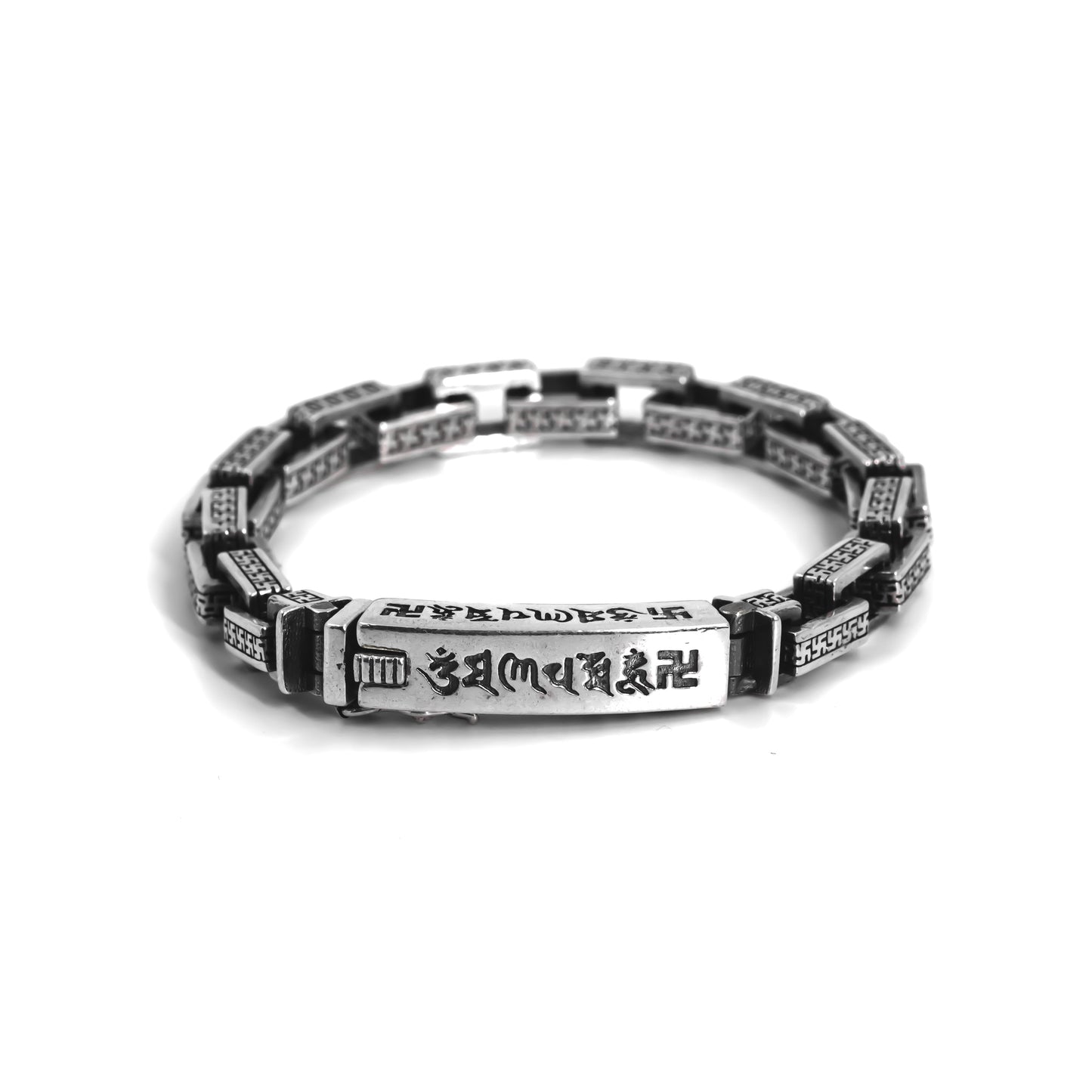 Silver Indonesian Swastik Bracelet