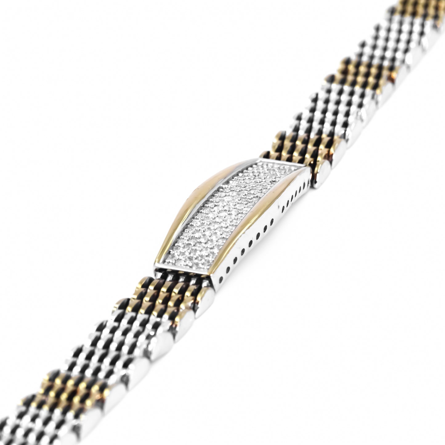 Silver Two Tone Designer Zircon Bracelet