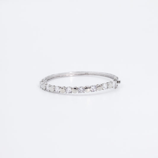 Silver Solitaire Radiant Cuff/Kada