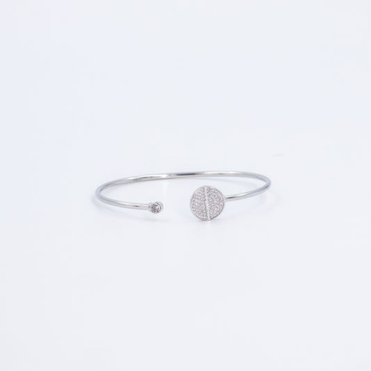 Silver Shimmering Circle Cuff/Kada