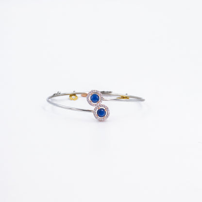 Rose Gold Sapphire Charm Cuff/Kada