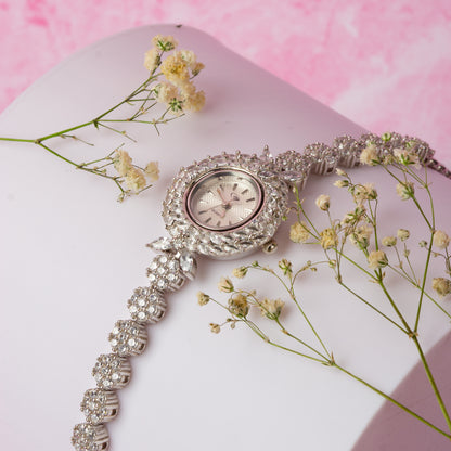 Silver Sparkle Flower Bracelet