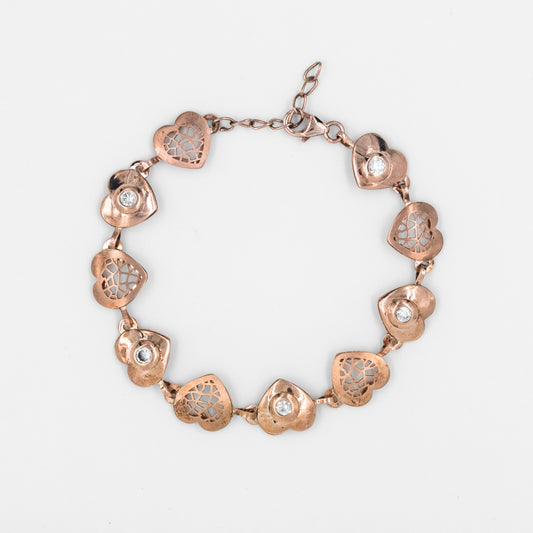 Rose Gold Heart String Bracelet