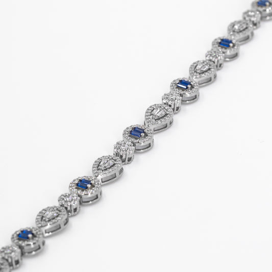 Silver Blue Gem Whispers Bracelet