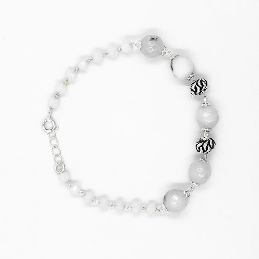 Silver Snow Beads Bracelet