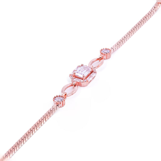 Rose Gold Gleaming Solitaire Bracelet