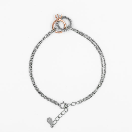 Two Tone Ringed Affection Bracelet