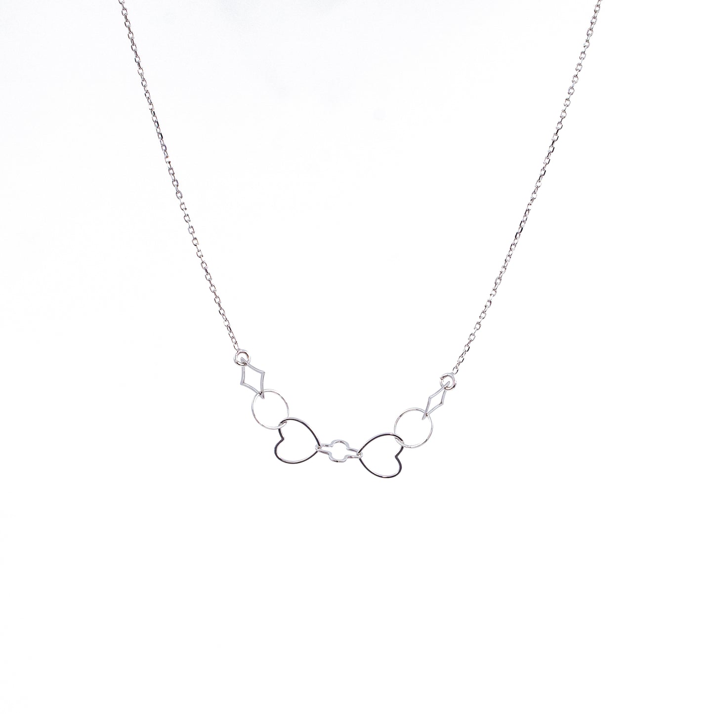 Silver Delicate Geometric Chain Pendant