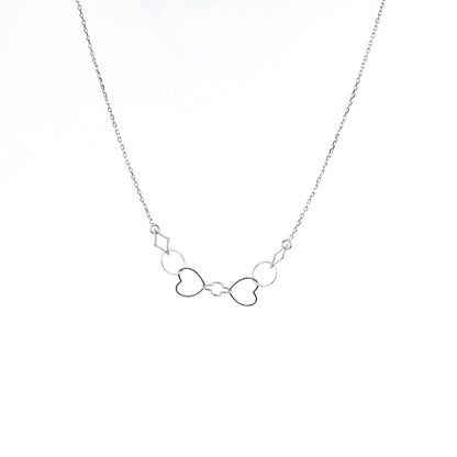 Silver Delicate Geometric Chain Pendant