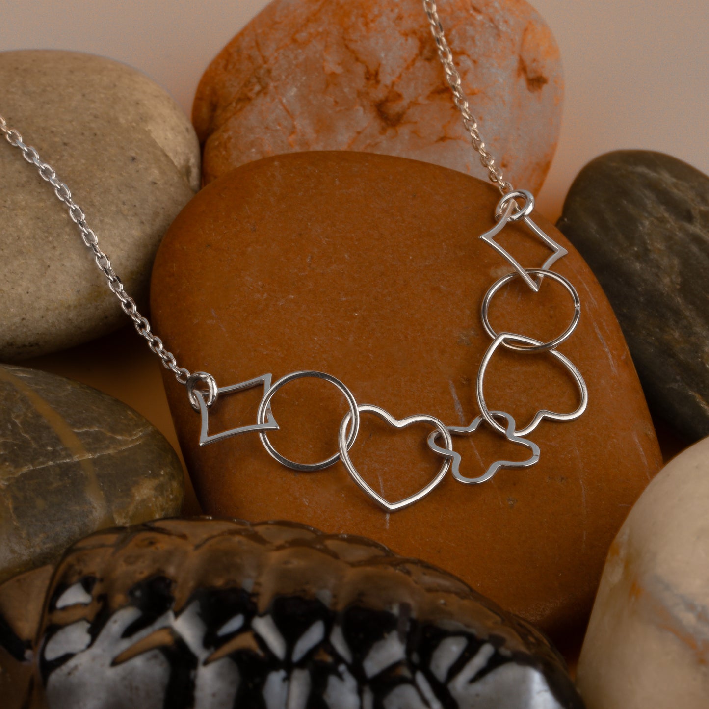 Silver Delicate Geometric Chain Pendant