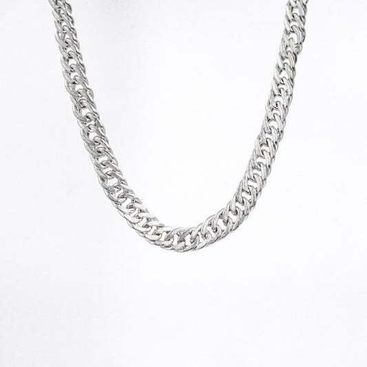 Silver Hollow Plain Cuban Chain