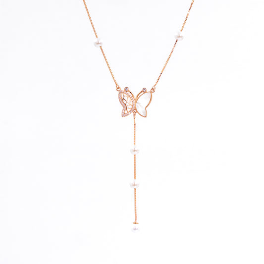 Rose Gold Mystical Butterfly Chain Pendant