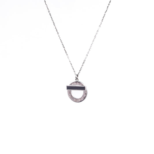 Silver Roman Disc Chain Pendant