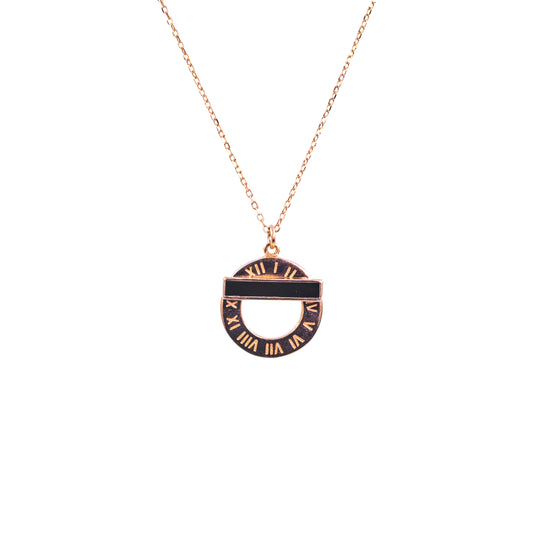 Rose Gold Roman Disc Chain Pendant