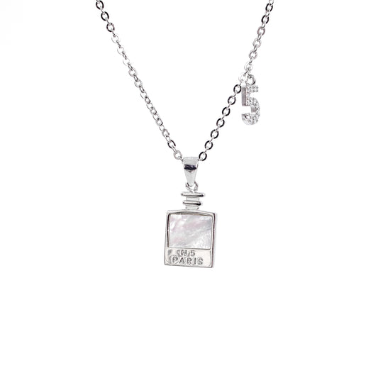 Silver TV With Charm Chain Pendant