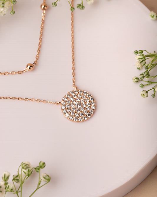 SOLD Rose Gold Circular Serenity Chain Pendant