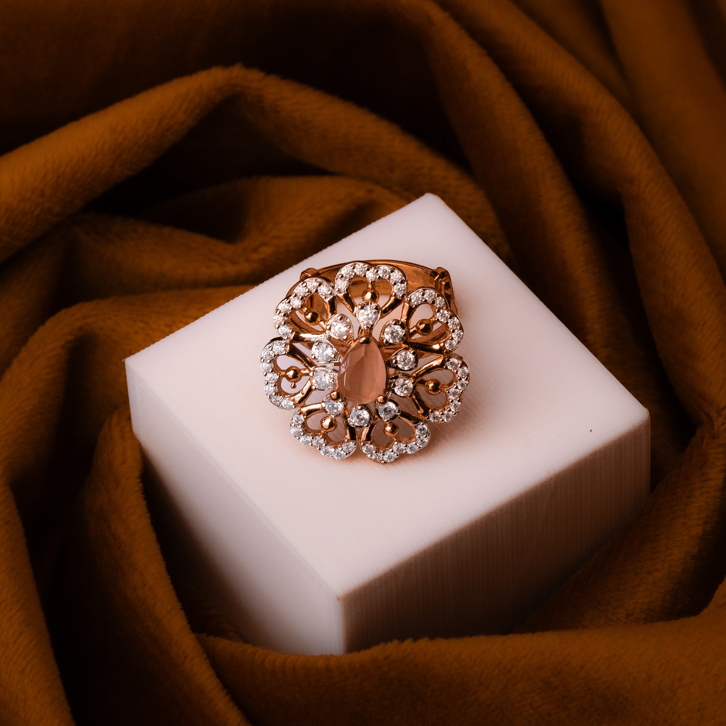 Rose Gold Pale Pink Petal Ring