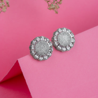 Silver Sunflower Radiance Earrings