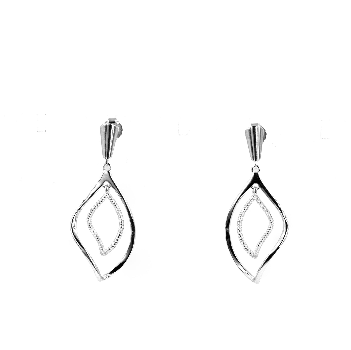 Silver Zephyr Leaf Earrings