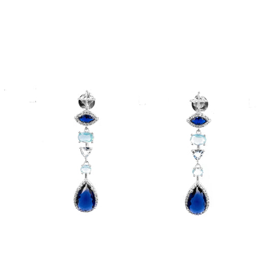 Silver Lapis Glow Earrings