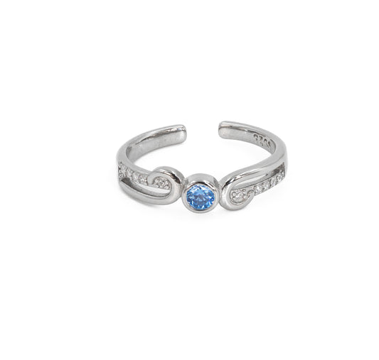 Silver Azure Tide Ring