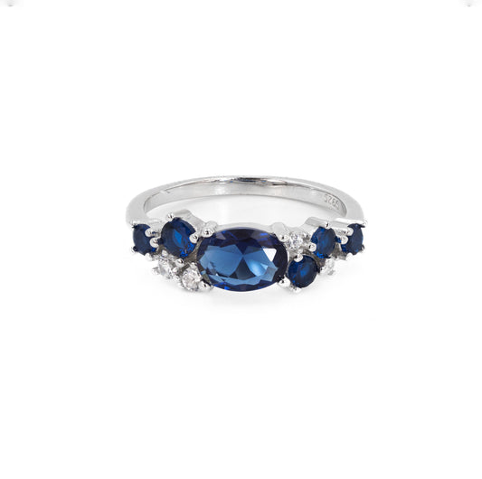 Silver Blue Majesty Ring