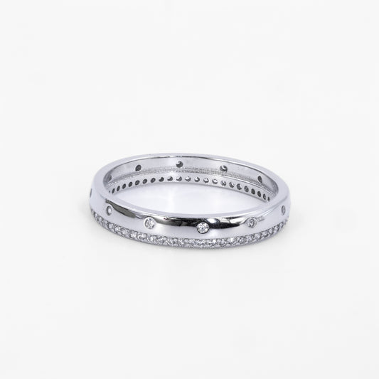 Silver Elegant Zircon Band Ring