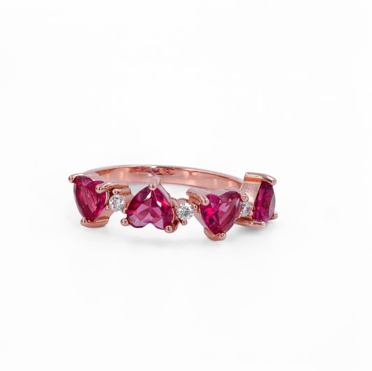 Rose Gold Crimson Affection Ring