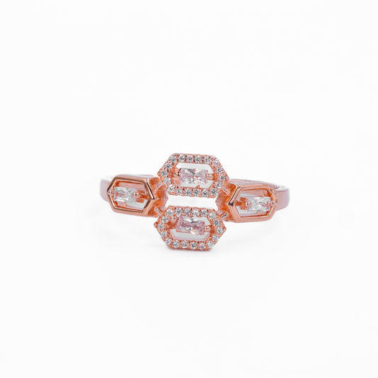 Rose Gold Hexa Quartet Ring