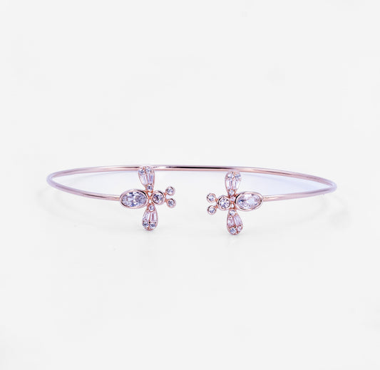 Rose Gold Solitaire Bee Cuff/Kada