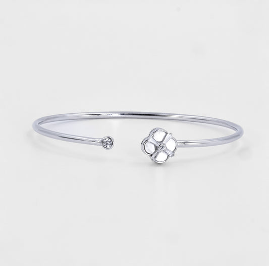 Silver Clover Fortune Cuff/Kada