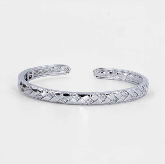 Silver Rich Braided Cuff/Kada