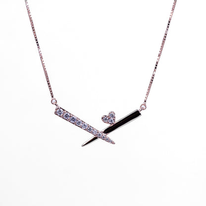 Rosegold Luminous Crossline Chain Pendant