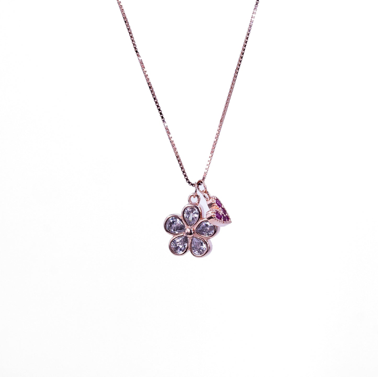 Rosegold Petal of Love Chain Pendant