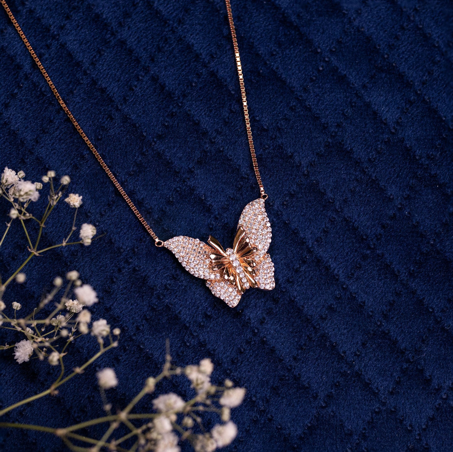 Rosegold Titan Butterfly Chain Pendant