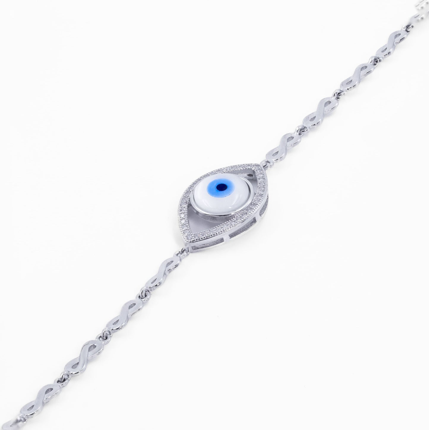 Silver Evil Eye Infinity Bracelet