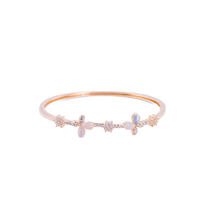 Rose Gold Ivory Blossom Cuff/Kada