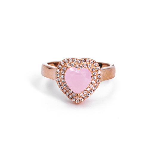 Rose Gold Pastel Pink Heart Ring