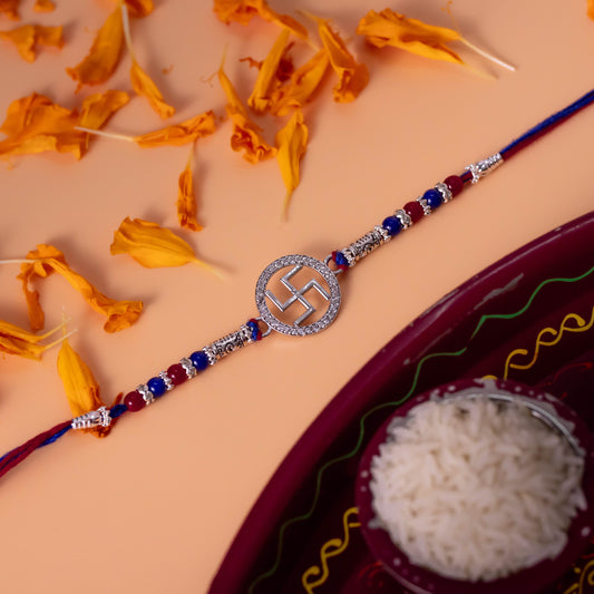 Swastik Silver Rakhi