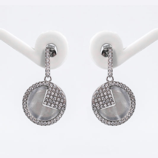 Silver Radiant Circle Earrings