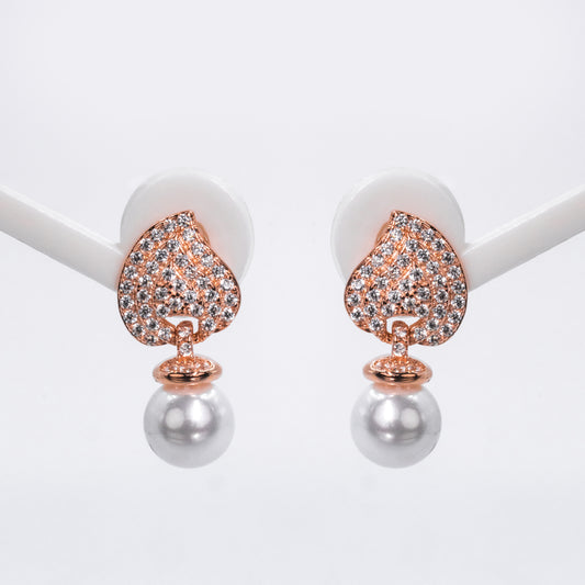 Rose Gold Pearl Elegance Earrings