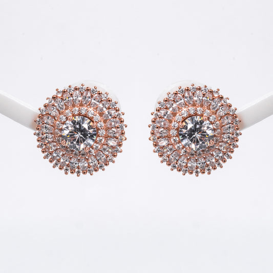 Rose Gold Detachable Two in One Earrings