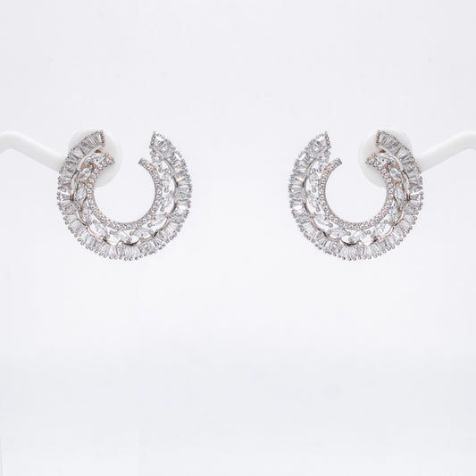 Silver Half Circle Earrings