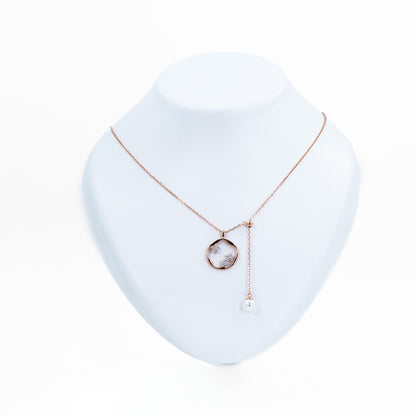 Rosegold Astral Pearl Chain Pendant (Adjustable)